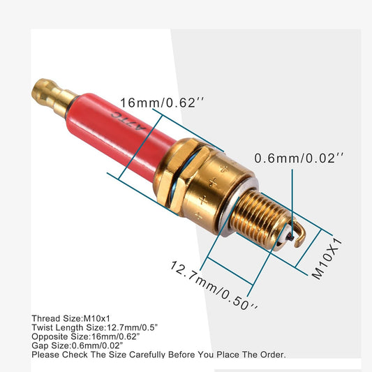 GOOFIT Motorcycle A7TC Spark Plug Red for 50cc 70cc 90cc 110cc 125cc 140cc 150cc QMI157 ATV Motor Scooter Go Kart Dirt Bike Moped Pack of 1