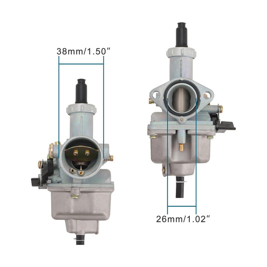 GOOFIT Motorcycle Carburetor with Fuel Line Oil Filter Rubber Wood Paper Pads Replacement for 4 Stroke 100cc 110cc 125cc CG125 XF125 Engine 156FM 157FM ATV Quad Pit Bike Moped Scooter