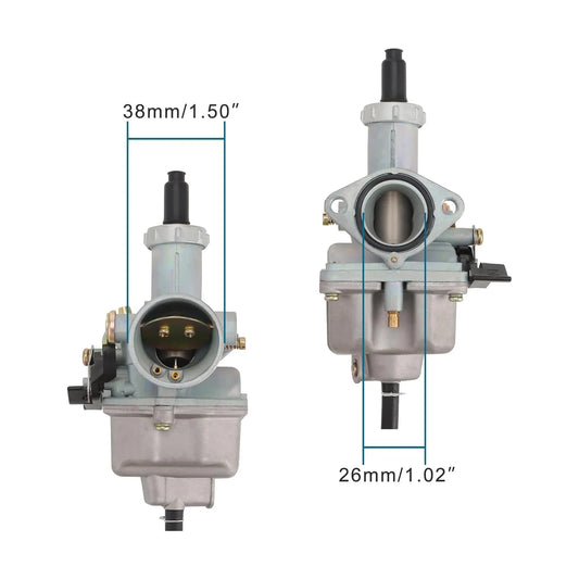 Carburetor Kit 26mm with Fuel Line & Filter for 100cc–125cc 4-Stroke CG125 Engine - goofitmoto
