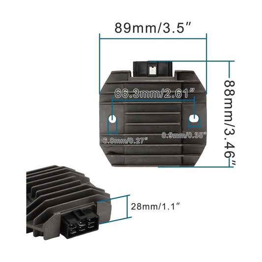 GOOFIT Motorcycle DC 12V 6 Pin Voltage Regulator Rectifier Replacement for Motorcycle EX250 EX 250 250R 248cc 2008 2009 2010 2011 2012 OEM 21066-0027