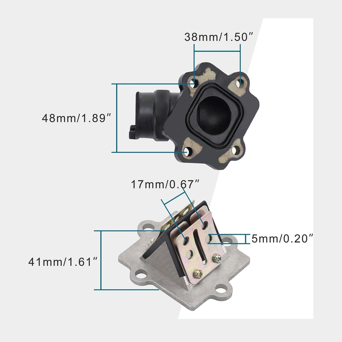 GOOFIT Motorcycle Intake Manifold Reed Valve Replacement for Jog Zuma Minarelli 2 Stroke Engine 49cc 50cc Aerox Nitro SR50 Scooter