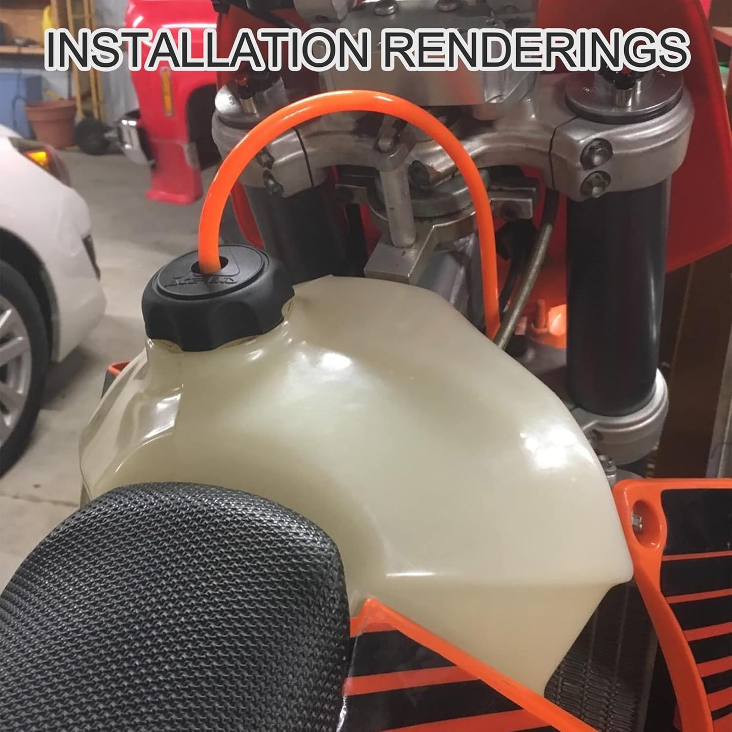 GOOFIT Orange Tubing Carburetor Fuel Tube Petrol Hose Vent Line for ATV Dirt Bike Go Kart Moped Pocket Bike