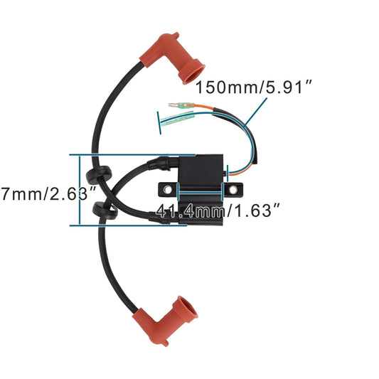 GOOFIT Outboard Ignition Coil Replacement for 4 Stroke Outboard Engine F9.9 13.5 15 25 40 HP 6F5-85570-00 6F5-85570-10 6F5-85570-11 6F5-85570-12 6F5-85570-13