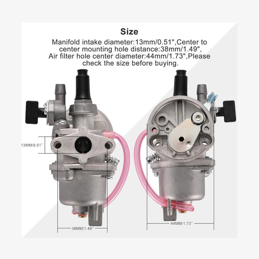 Carburetor PZ13 13mm for 47cc 49cc 2-Stroke Pocket Bike, Mini Dirt Bike, ATV - goofitmoto