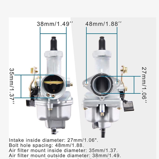 GOOFIT PZ27 Motorcycle 27mm Carburetor with Carb Cable for XR CRF 100cc 125cc 150cc 200cc ATV Pit Bike