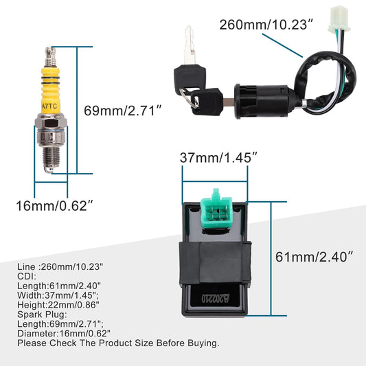 GOOFIT Rebuilt Ignition CDI Wiring Kit Harness for 50cc 70cc 90cc 110cc 125cc Stator CDI Coil ATV Quad Bike Buggy Go Kart