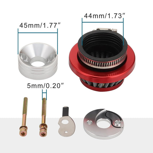 GOOFIT Red Air Filter Stack Choke Kit Replacement for 2 Stroke 23cc 33cc 43cc 47cc 49cc MOTOVOX MVS10 Dirt Mini Pocket Bike Kids ATV Go Kart Big Foot Goped Blad Gas Powered Scooter