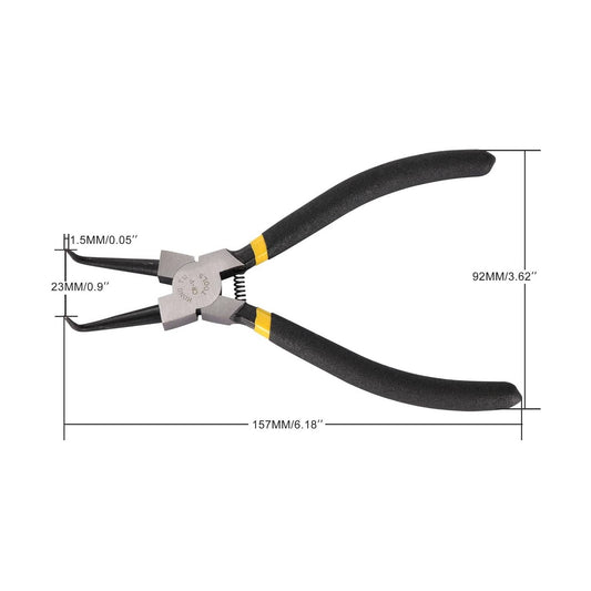 GOOFIT Snap Ring Plier Hand Tool 90 Degree Tip Grips Internal Bent Circlip Plier for Ring Remover Retaining