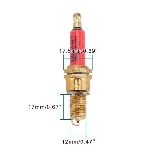GOOFIT Spark Plug D8TC Red For Moped Scooters Buggy Go Karts 150cc 200cc 250cc Dirt Pit Bike ATV Quad Pack of 4