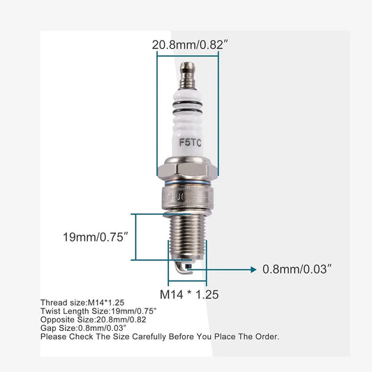 F5TC Spark Plug for 50cc–150cc ATV, Scooter & Go Kart - goofitmoto