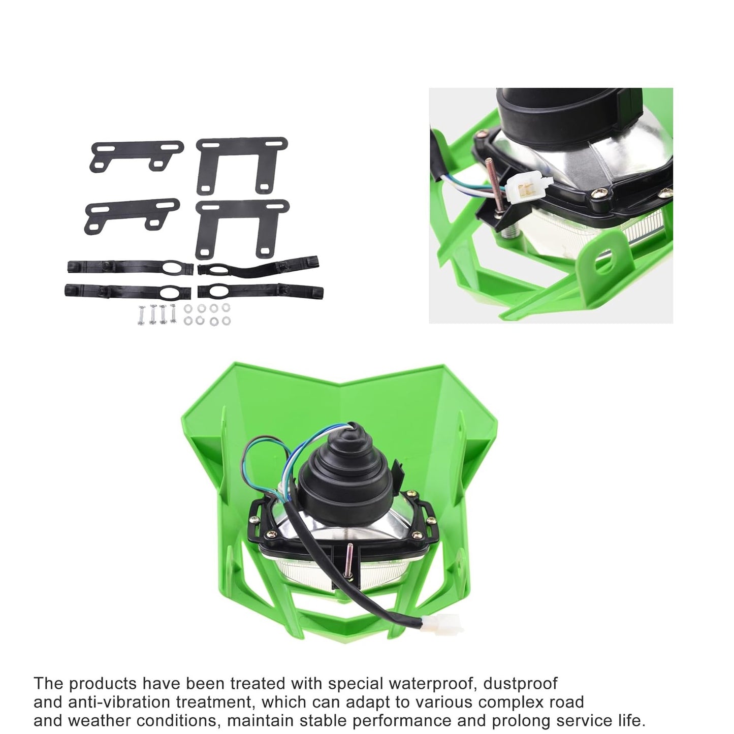 GOOFIT Sport Motorcycle Headlight Dirt Bike Head Lamp Motocross Replacement for XR CRF 150 230 450