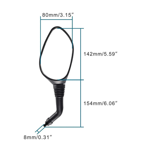 Universal 8mm Rear View Mirror Set for GY6 50cc 125cc 150cc 250cc Scooter & Moped - goofitmoto
