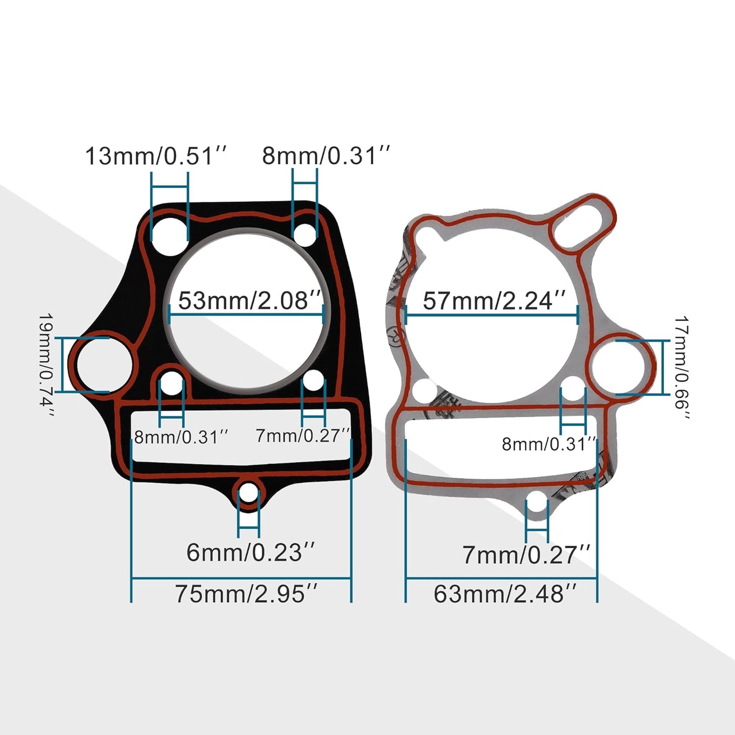 GOOFIT Complete Gasket Set Replacement for 110cc 125cc Lifan 1P52FMH TaoTao Go Karts Pit Quad Dirt Bike ATV Engine Various Off Road Motorcycles