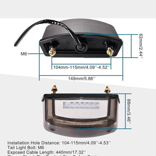 Goofit Universal Motorcycle Led Taillights Brake Rear light bulb for Scooter ATV Bike