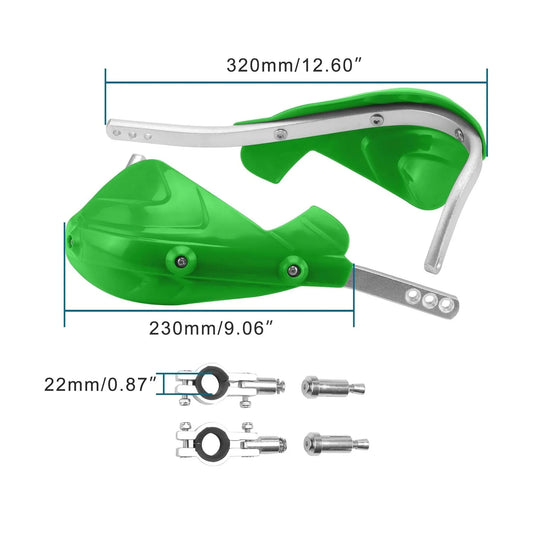 7/8" Green Handguards with Aluminum Alloy Lever for Suzuki Kawasaki Dirt Bike ATV - goofitmoto