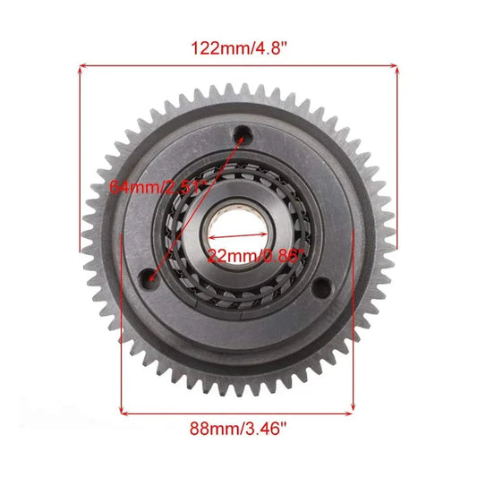 Starter One-Way Clutch Assembly for Honda Helix CN250 Elite CH250 | 59-Teeth | Chinese 250cc Scooter - goofitmoto