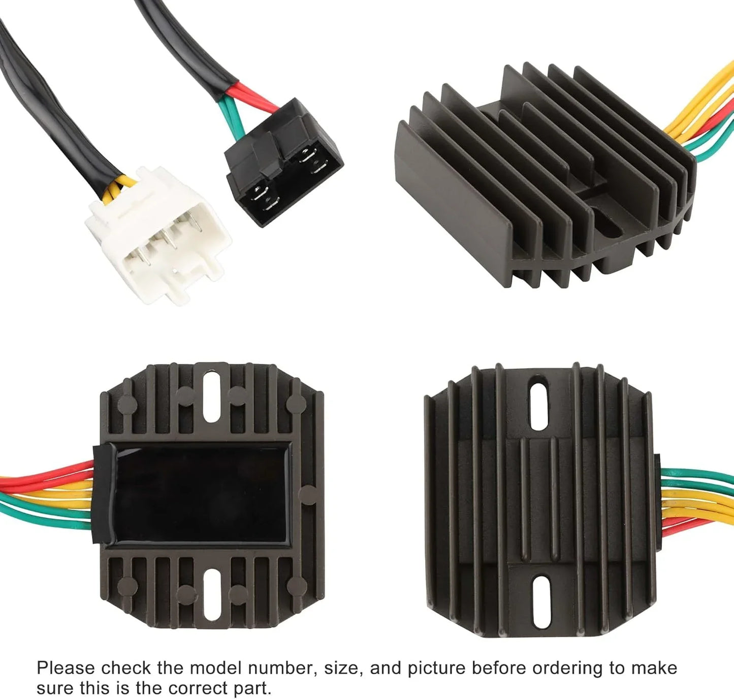 Honda CBR600RR PC37 motorcycle rectifier regulator with wiring connectors, multiple angles
