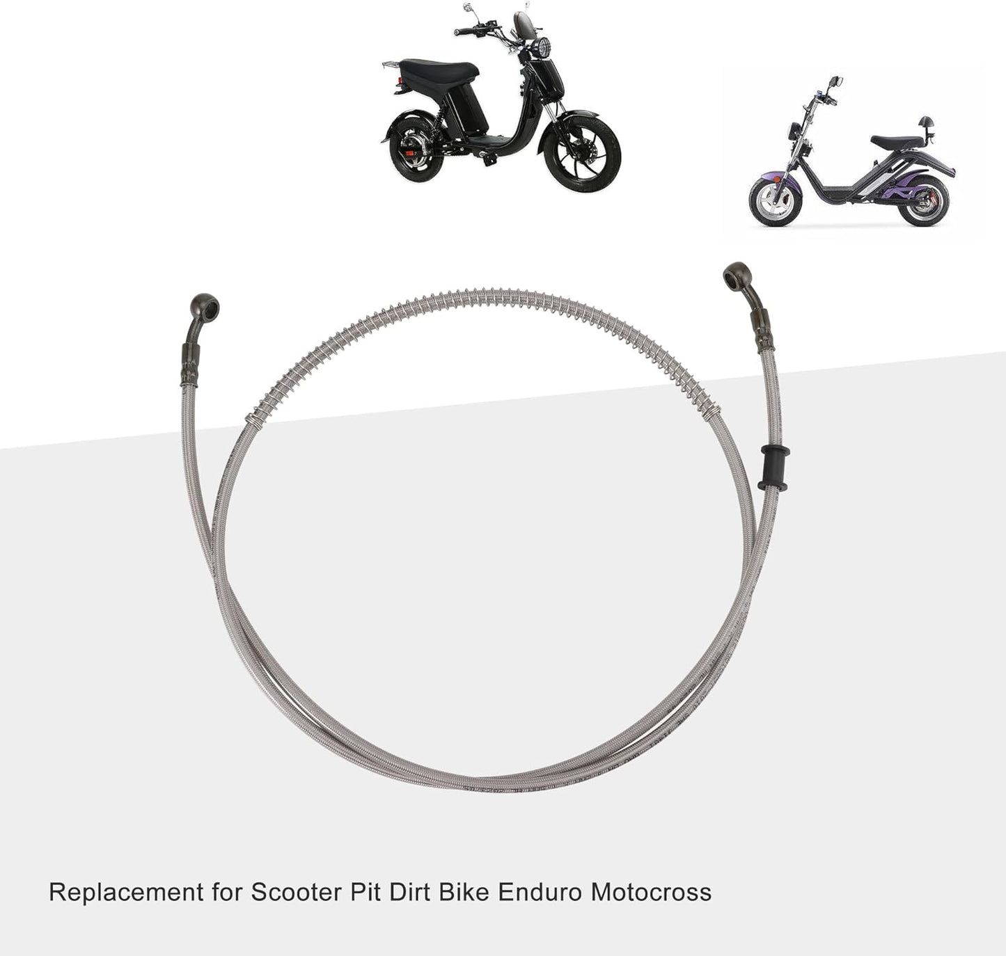 61" Hydraulic Brake Oil Hose Line with 10mm Banjo Ends for Motorcycle Pit Dirt Bike