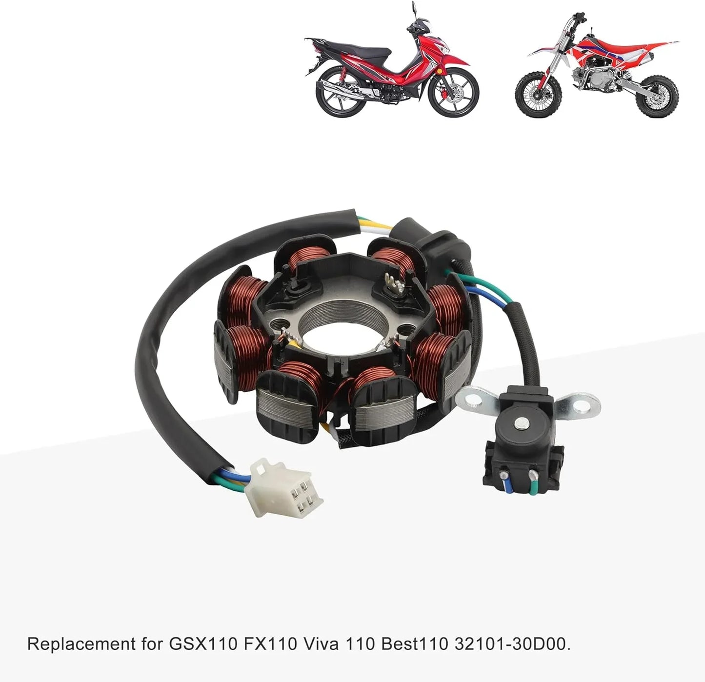 Magneto Stator Coil for Suzuki Viva 110 FX110 GSX110 Best110 | OEM 32101-30D00 - goofitmoto