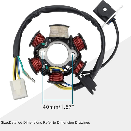 Magneto Stator for GY6 50cc-125cc Scooter ATV | 5-Wire 6-Coil Full Wave - goofitmoto