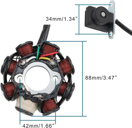 Magneto Stator for GY6 50cc 60cc 80cc Scooter ATV | 5-Wire AC 8-Pole - goofitmoto