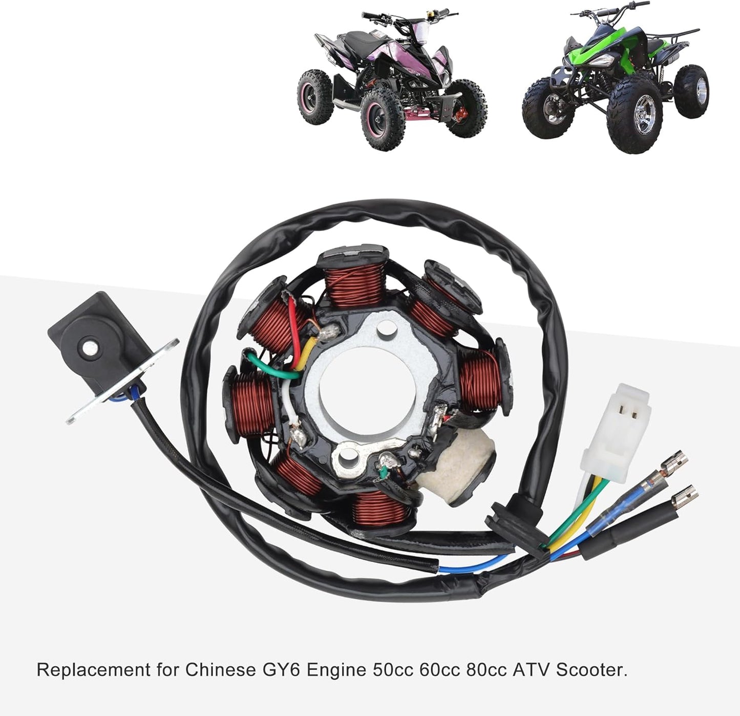 Magneto Stator for GY6 50cc 60cc 80cc Scooter ATV | 5-Wire AC 8-Pole