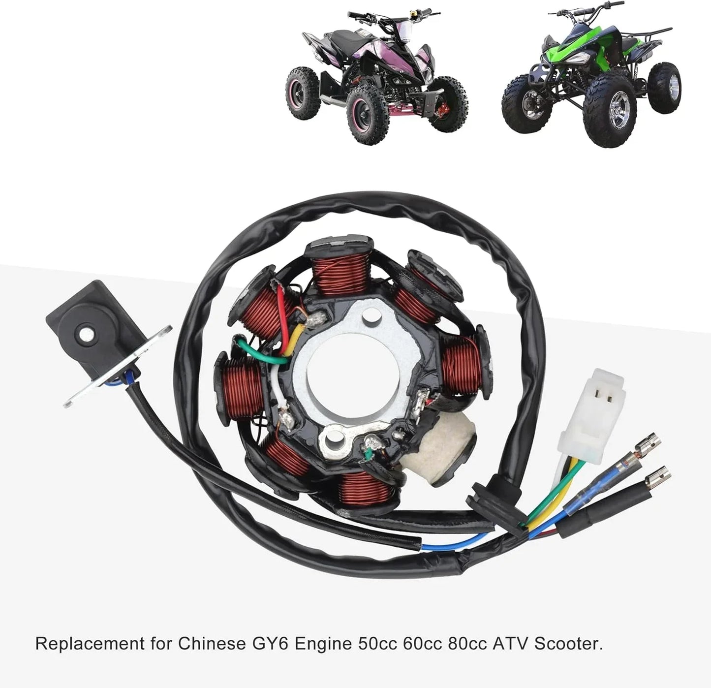 Magneto Stator for GY6 50cc 60cc 80cc Scooter ATV | 5-Wire AC 8-Pole - goofitmoto