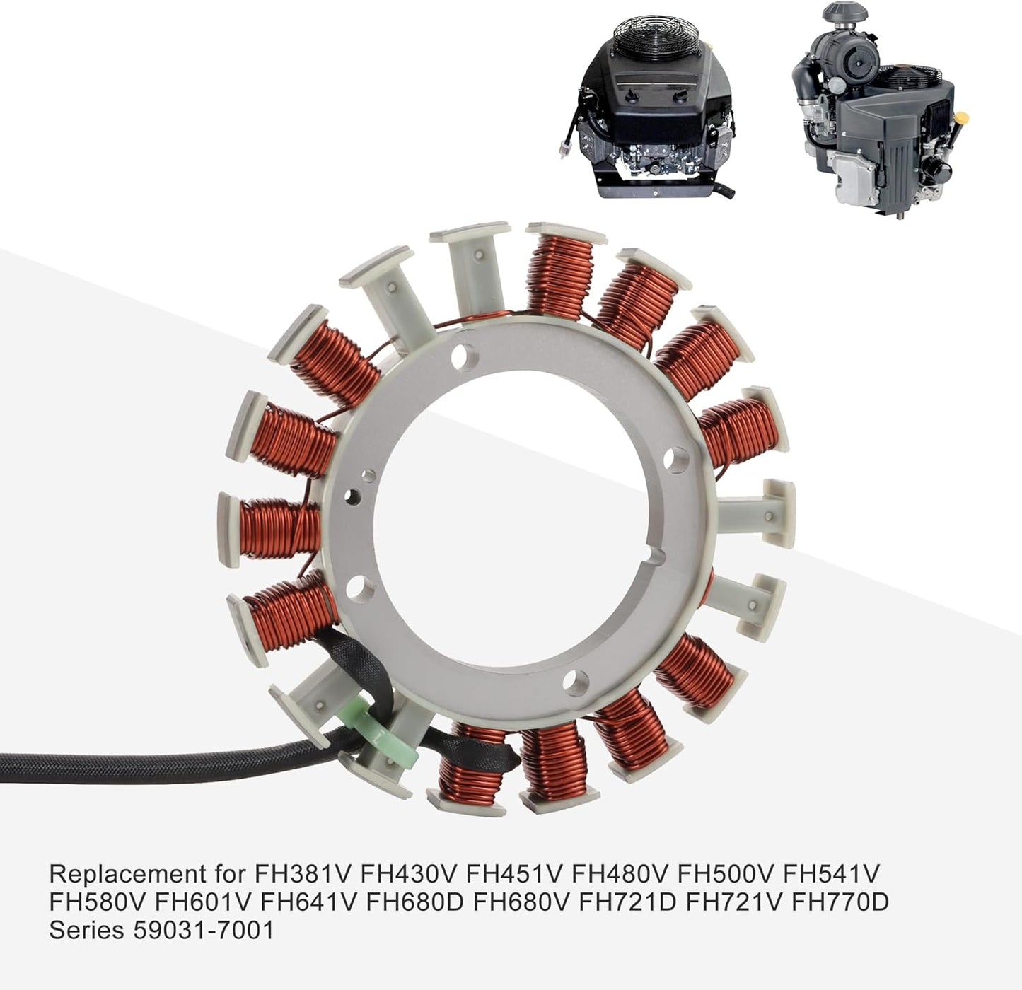 Magneto Stator for Kawasaki FH381V, FH541V, FH580V | OEM 59031-7001 / 7009 / 7014