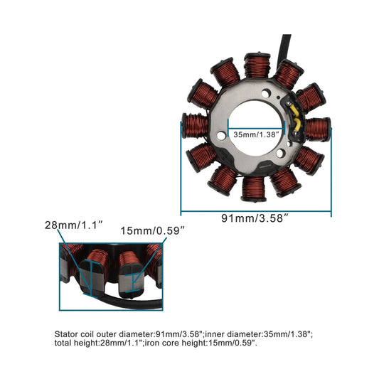 Magneto Stator for Suzuki Gixxer 155, SF150 & GSX-R150 | OEM 32101-34J00 - goofitmoto