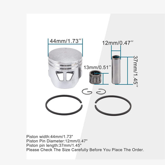 GOOFIT 44mm Piston Kit Assembly Replacement for 2 Stroke 47cc 49cc Zenoah G23LH G2D Goped Sport Liquimatic X-Ped Go-Quad