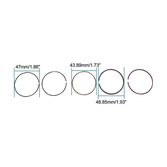 47mm Piston Rings Set for GY6 80cc 139QMB Engine - goofitmoto