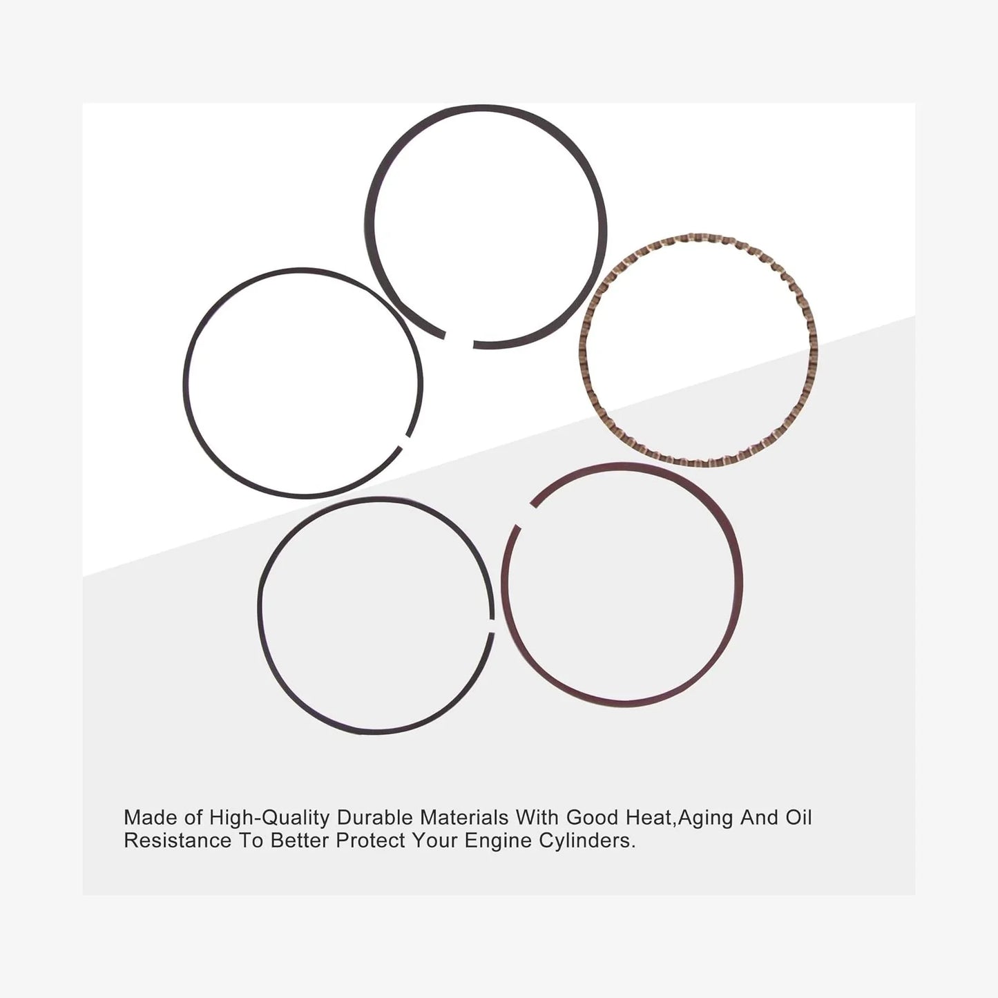47mm Piston Rings Set for GY6 80cc 139QMB Engine - goofitmoto