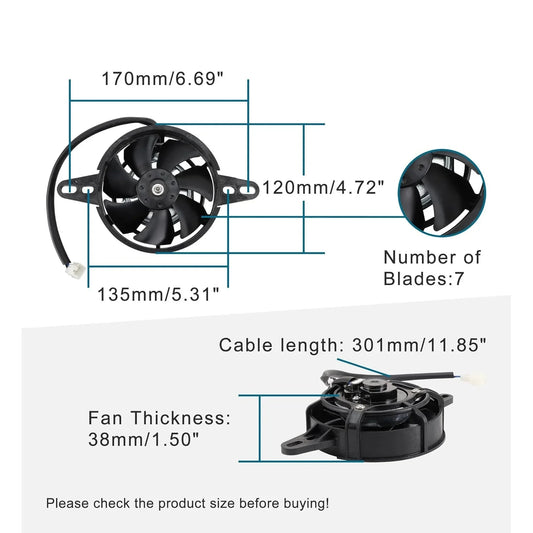12V NC250 Radiator Cooling Fan for 150cc-250cc Water-Cooled ATV & Dirt Bike - goofitmoto
