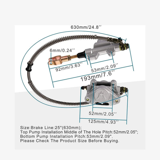 Full Rear Hydraulic Brake Assembly for 150cc 200cc 250cc TaoTao Chinese ATV Quad - goofitmoto