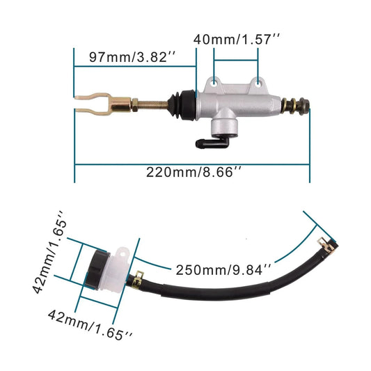 Universal Rear Brake Master Cylinder for CB900, CBR600/1000, GSXR 600/750/1000 & 50cc-125cc Dirt Bikes - goofitmoto