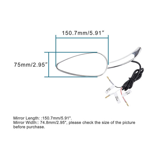Rear Side Mirrors with Turn Signal Set For Dyna Softail Road Glide