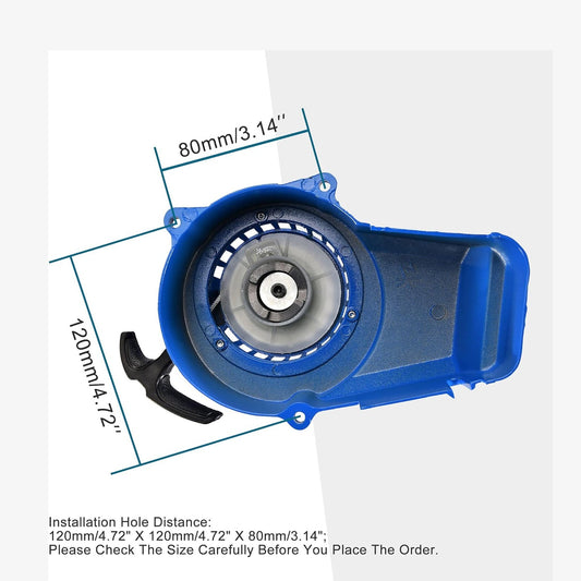 GOOFIT Blue Aluminum Pull Starter Start with Screws for 2 Stroke 47cc 49cc Pocket Bike Mini Bike Dirt Bike Scooter ATV Quad Motorcycle