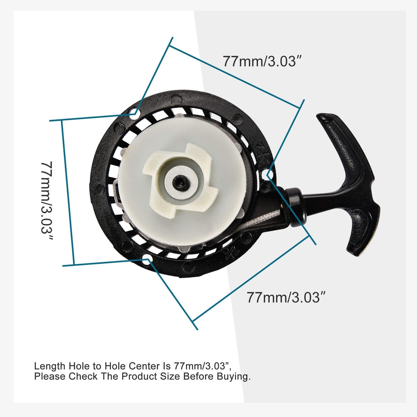 GOOFIT Black Pull Start Recoil Starter Assembly Repleacment for 2 Stroke 43cc 47cc 49cc 50cc Mini Pocket Dirt Bike Scooter