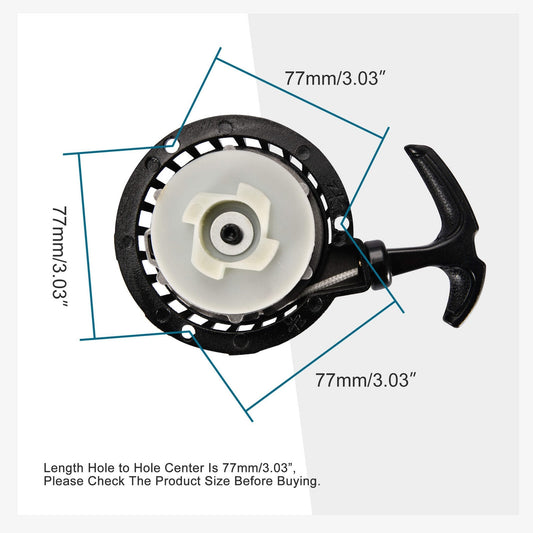 GOOFIT Black Pull Start Recoil Starter Assembly Repleacment for 2 Stroke 43cc 47cc 49cc 50cc Mini Pocket Dirt Bike Scooter
