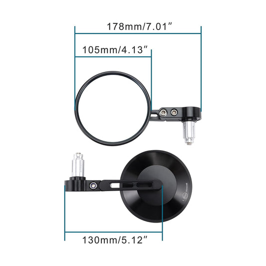 GOOFIT Alloy Universal 7/8" 22mm Handle Bar Side Mirrors