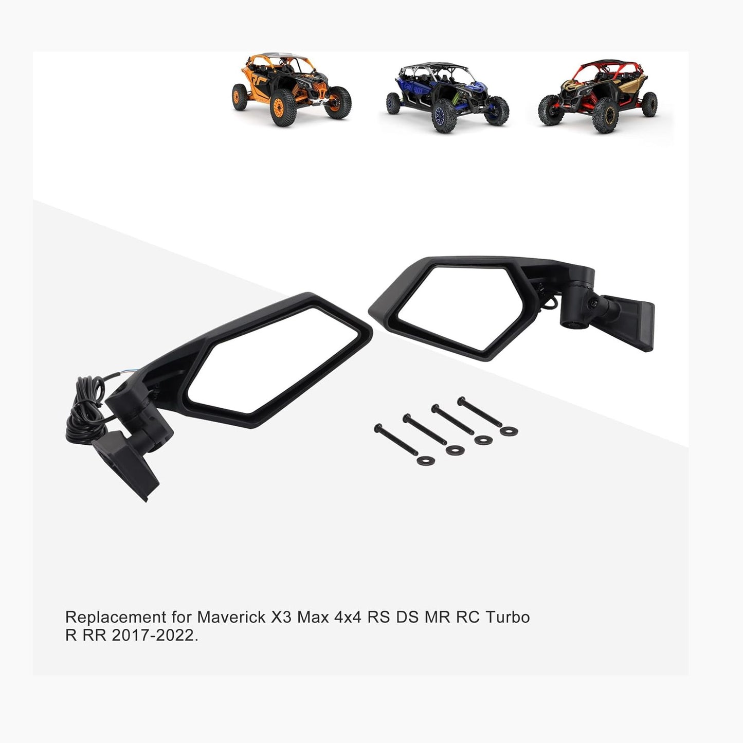 Side Mirrors with Turn Signal Set For Can Am Maverick X3