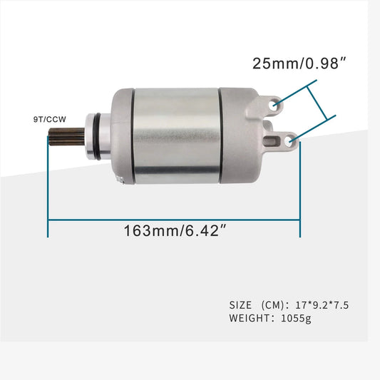 Starter Motor for Yamaha YZF-R6 (2006–2020) | High-Performance 9-Tooth Spline - goofitmoto
