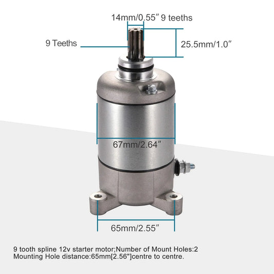 Starter Motor for Kazuma Jaguar 500cc ATV & UTV | 9-Tooth Spline - goofitmoto