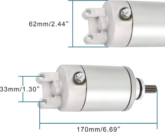 Starter Motor for Suzuki DR-Z400 LT-Z400, Kawasaki KFX400 KLX400, Arctic Cat DVX 400 (2000-2019) | OEM 31100-29F00, 21163-S004
