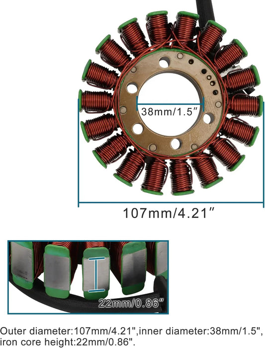 107mm stator with 38mm inner diameter, 22mm iron core for GY6 engine motorcycle parts