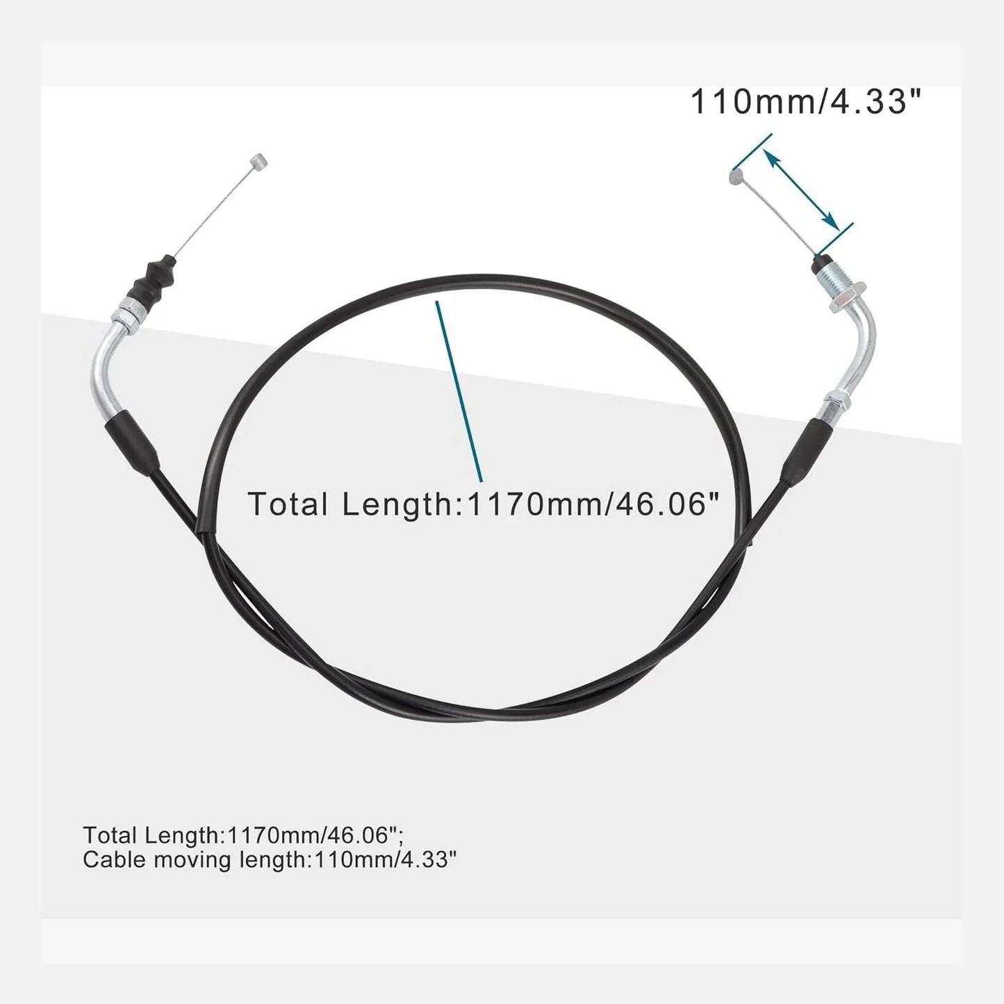 46.1" Throttle Cable for GY6 125cc 150cc Engine | Chinese Scooter Moped Jonway - goofitmoto