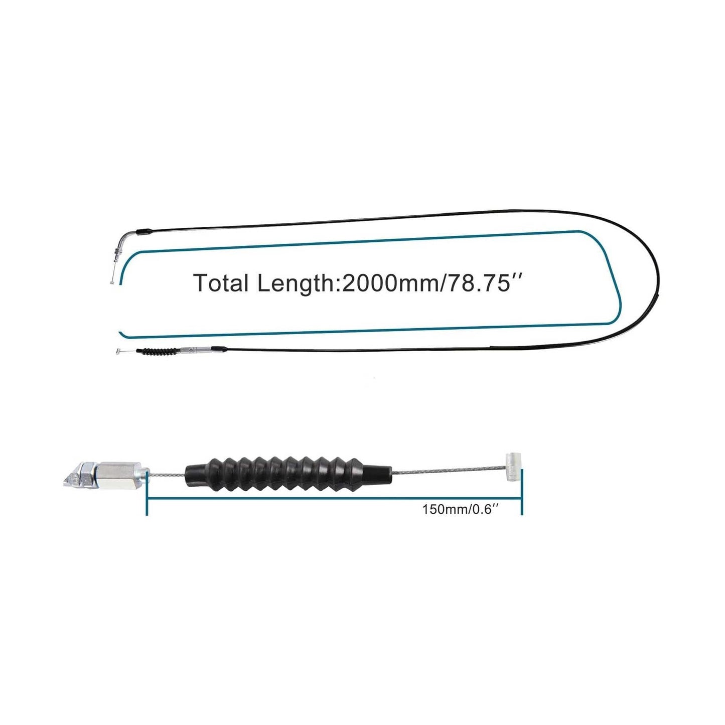 GOOFIT 78.74" Throttle Cable Replacement for 150cc 200cc 250cc ATV 4 Wheeler Quad Go Kart