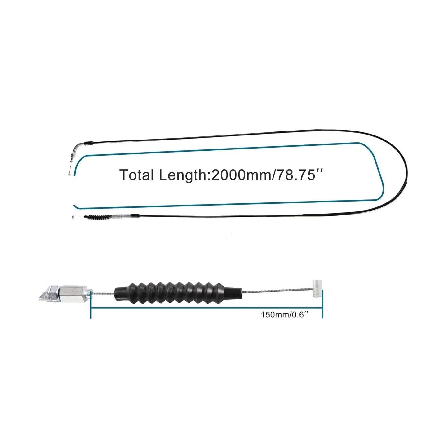 78.7" Throttle Cable for 150cc 200cc 250cc Go-Kart & ATV Quad - goofitmoto