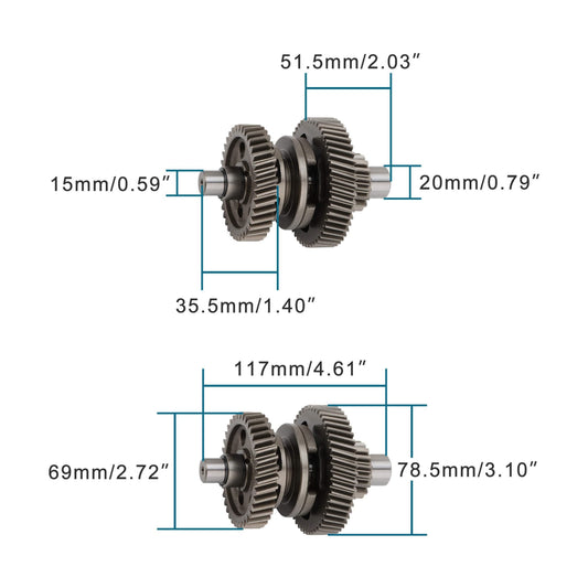 Transmission Gear Set 117mm Long For 200cc Gy6 ATV