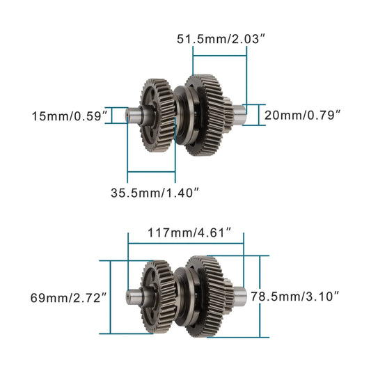 117mm Transmission Intermediate Gear Shaft Set for GY6 200cc ATV & Go-Kart - goofitmoto